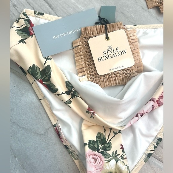 NWT,2Pc Bikini Set,Antonio Melani,Floral hipster Rosette,Statement Suit,Size Med - Picture 9 of 14